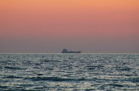 "Sunset Serenade: Capturing Golem Beach and the Adriatic Sea in Durres, Albania Stock Photos