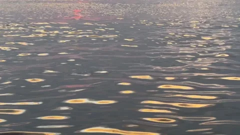 Sunset Serenity, Golden Water Reflections Stock Footage 264013300