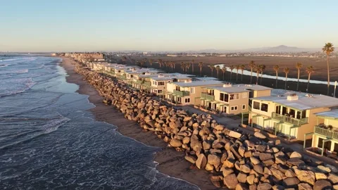 Sunset Serenity at Imperial Beach Captured by Drone Stock Footage 328626272