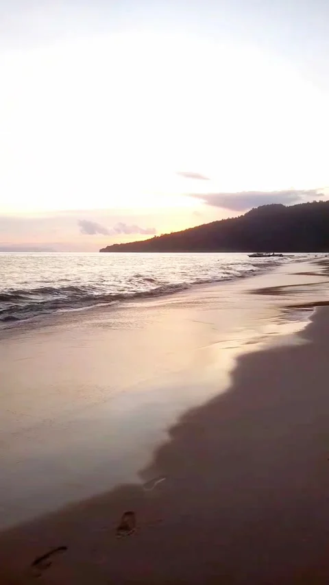 Sunset Serenity by the Seashore Stock Footage 274761371