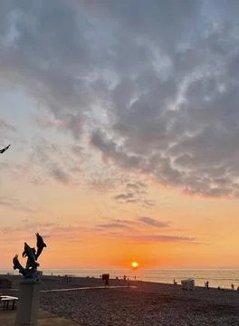 Sunset Serenity by the Seaside Stock Photos