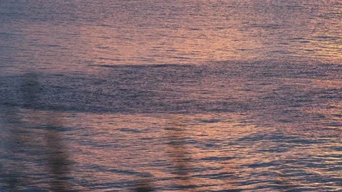Sunset in Setouchi where the surface changes due to small sardines,4K 스톡 동영상 347597135