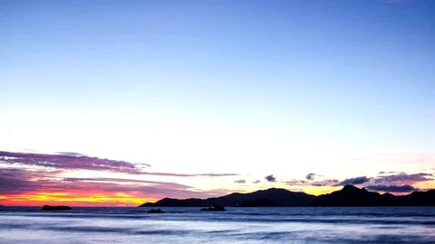 Sunset at the seychelles in 4K Stock Footage 71538058