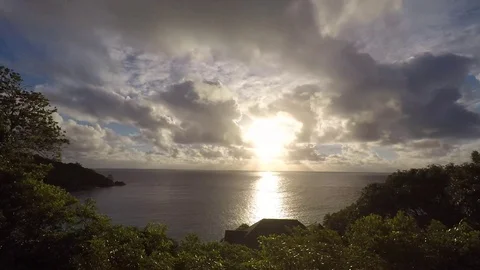 Sunset in the Seychelles Islands - Timelapse Stock Footage