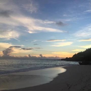 Sunset in seychelles Foto stock