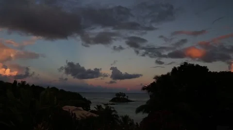Sunset Seychelles Timelapse Stock Footage 48594142