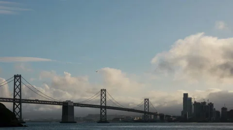 Sunset SF Bay Bridge Timelapse 4k Stockbeeldmateriaal 46935505
