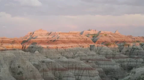 Sunset Shadows over Badlands Landscape 4K Timelapse Stock Footage 67752256