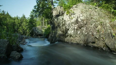 Sunset shadows on a river Stock Footage 40427923