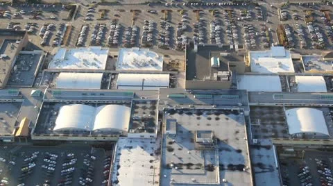 Sunset Shadows on Shopping Center Stock Footage 10679175