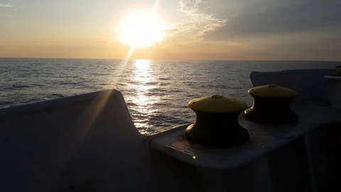 Sunset From Ship Vídeo Stock 124468909