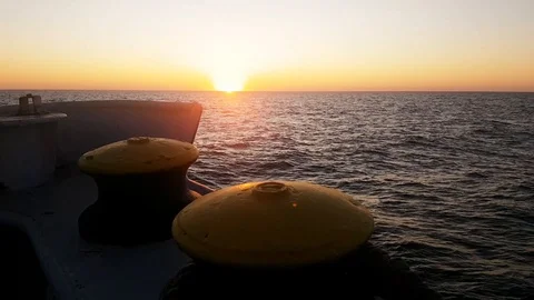 Sunset From Ship Stock Footage 124469902