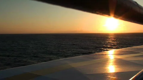 Sunset From Ship Railing Video stock 658262