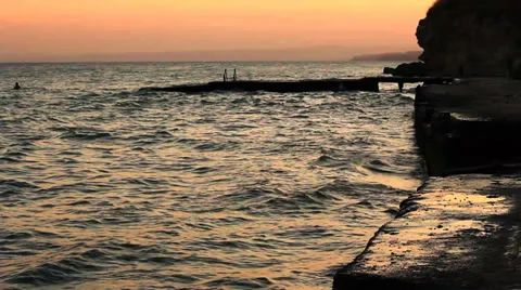 SUNSET ON SHORE Video stock 29011525