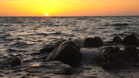 Sunset shore Stock Footage 97242883