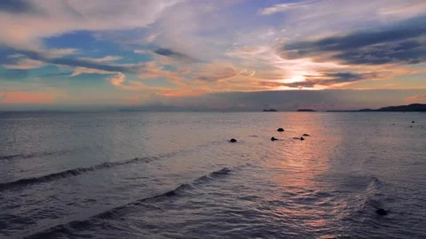 Sunset shore Stock Footage 132058448