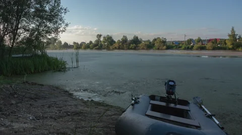 Sunset on the shore of the lake Stock Footage 67545143