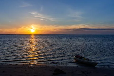 Sunset on Shore Stock Photos