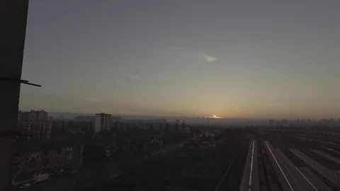 A sunset shot on an abandoned building Video stock 82545002