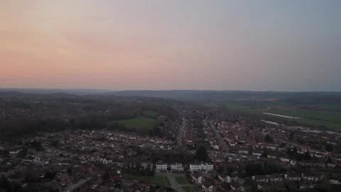 Sunset shot over Reading West Aerial shot Stock-Footage 334608314