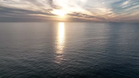 Sunset shot of Pacific ocean using a drone. Stock Footage 168650856