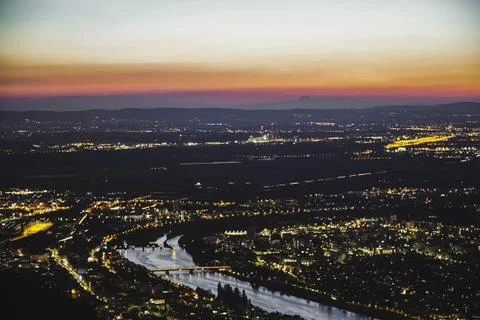 Sunset shot on top of a mountain Stock Photos