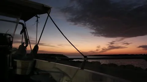 Sunset shot from yacht Stock Footage 13210612