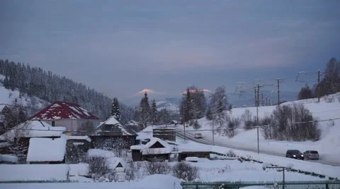 Sunset in Siberia Stock Footage 58129465