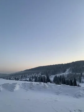 Sunset in Siberia Foto stock