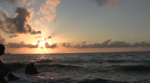 Sunset in Sicilian sea Stock Footage 46089649