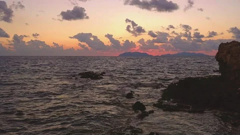 Sunset from Sicily Stock Footage 91441545