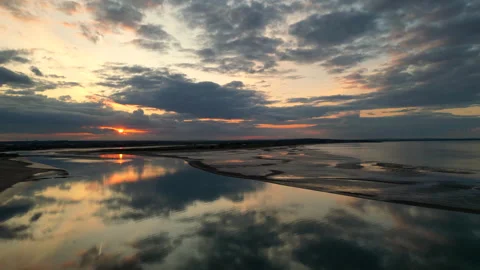 Sunset side pan beach Stock Footage 246804488