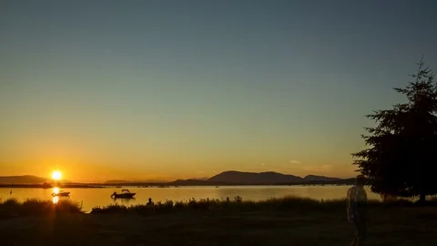 Sunset on Sidney Island, Time Lapse Stock-Footage 78611456