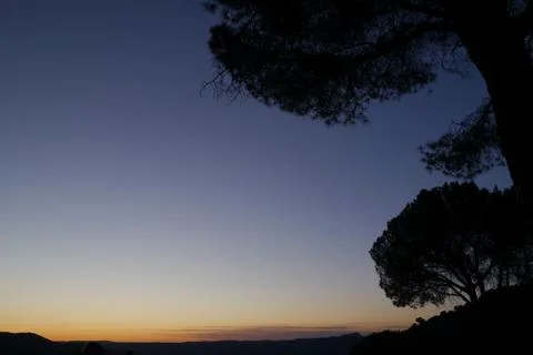 Sunset in sierra morena Stock Photos