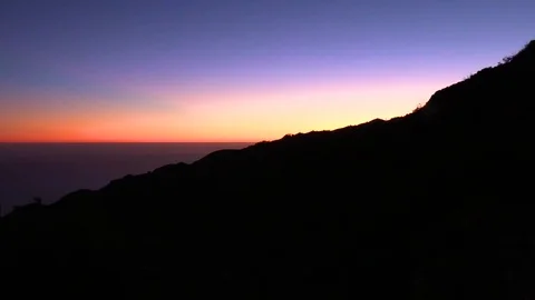 Sunset silhouette and Fire Stock Footage 93162890