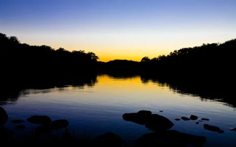 Sunset silhouette Stock Photos