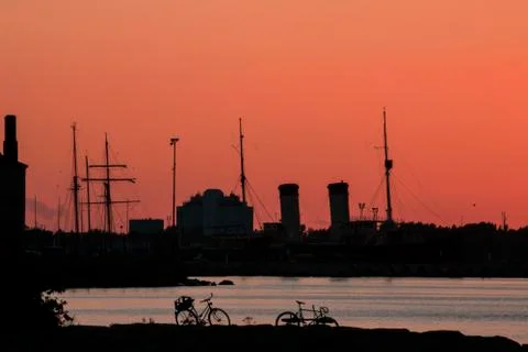 Sunset silhouette Foto stock