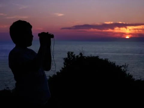 Sunset silhouette Stock Photos