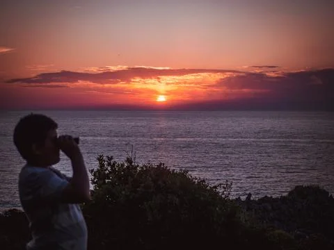 Sunset silhouette Stock Photos