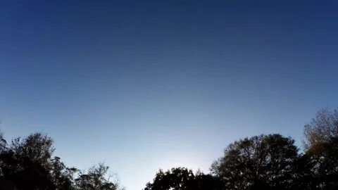 Sunset Silhouettes and Starry Sky Clip Stock Footage 346205192