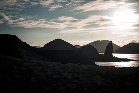 Sunset Silhouettes in Galapagos Stock Photos