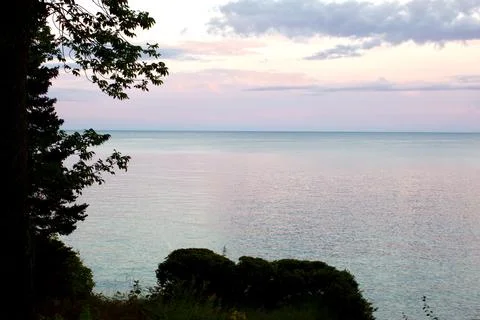 Sunset with Silhouettes Stock Photos