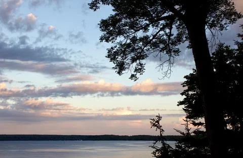 Sunset with Silhouettes Foto stock