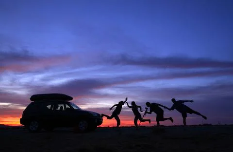 Sunset Silhouettes Foto stock