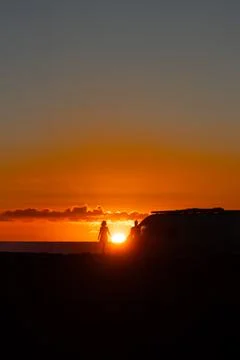 Sunset Silhouettes Foto stock