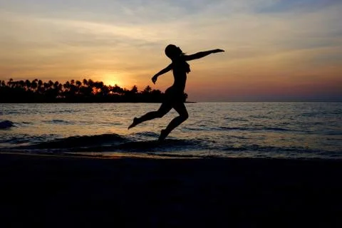 Sunset silouette Stockfoto's