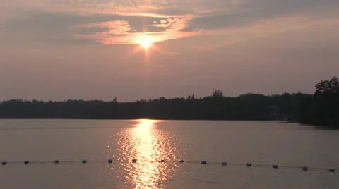 Sunset at Silver Lake Stock Footage 25394626