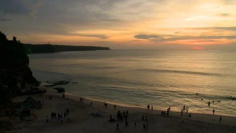 Sunset Sinking into the Sea Stock Footage 327576159