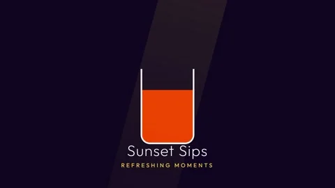 Sunset Sips: Abstract drink graphic template for refreshing evening moments Video stock 336889316