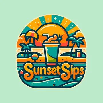 SUNSET SIPS Stock Illustration